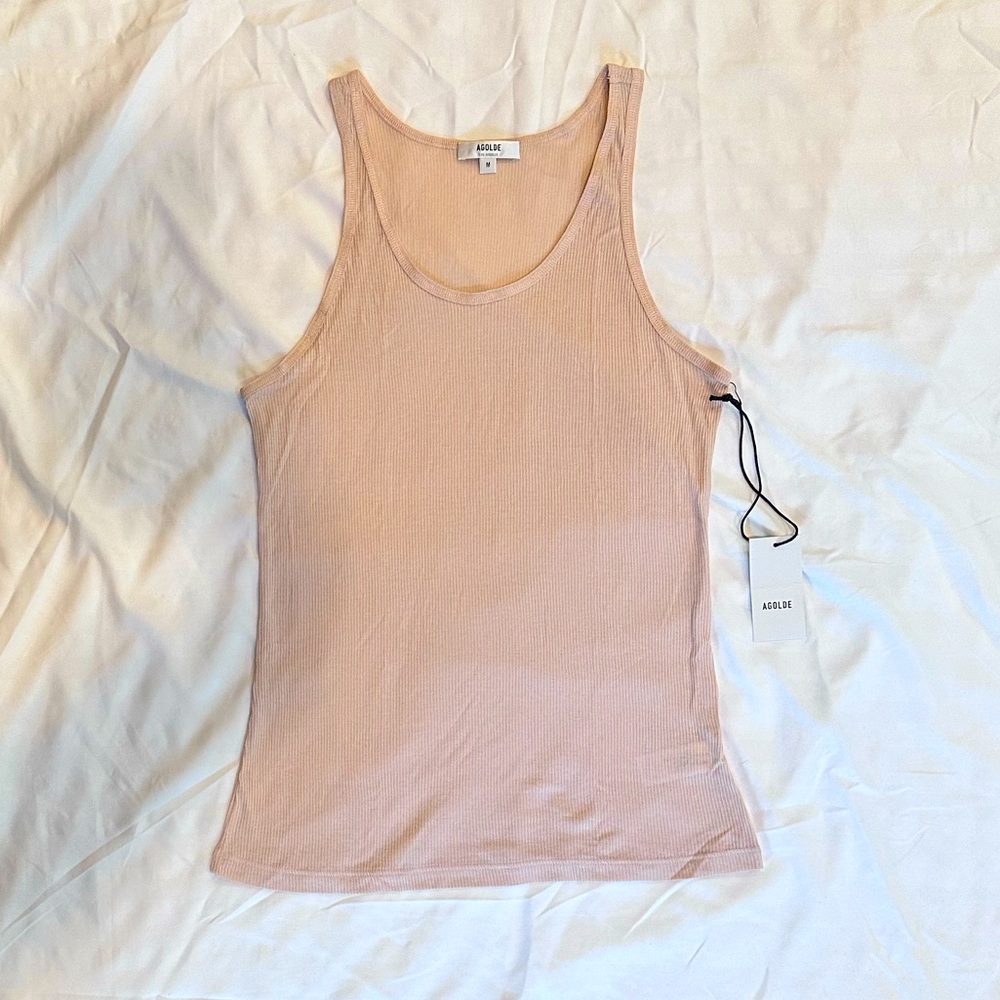Agolde soft pink NWT ribbed tank top M